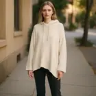 Women's CALIA Ivory Hooded Sweater, Size XL