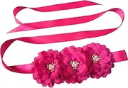 [Oyabridal] Flower Girl Sash Belt for Dresses Bride/Bridesmaid Sash Belts Flower Pearls Sashes for Wedding Dress