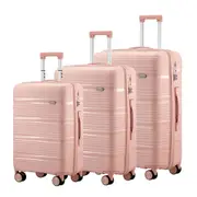 Mazam 3PCS Luggage Suitcase Trolley Set Travel PP Case TSA Lock Storage Pink