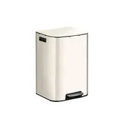 White Coloured Tungsten Steel 18L Pedal Rubbish Bin with lid Kitchen Trash Can Waste Basket Recycling Garbage Can Dustbin