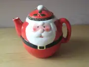 Santa Claus Ho Ho Ho Red Teapot NEW