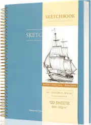 9 X 12 Inches Hardcover Sketchbook for Drawing 120 Sheets Spiral Bound Sketch Pa
