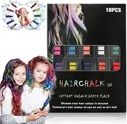 Appehinglaus Hair Dye Comb, 10 Colors Magic Colorful Hair Comb Set, Washable Hair Chalk for Girls Kids, Temporary Hair Color Applicator Brush, Hair Dye Brush for Party Hair DIY (1 Set)