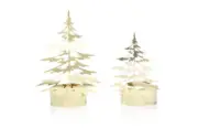 Yankee Candle - Gold Tree Tea Light Candle Holder Set of 2 Die Cut Trees NEW BOX