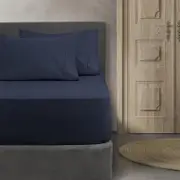 Ardor Single Bed Combo Fitted Sheet Set 1000tc Cotton Rich Midnight Navy