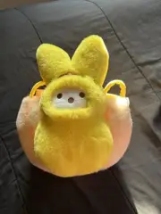 Peeps X Hello Kitty Easter Plush POMPOMPURIN Bunny Basket Yellow 11 x 10 inch