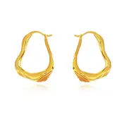 Culturesse Nomad 22mm Fluid Sculpture Hoop Earrings Women Jewellery Gold Vermeil