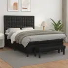 Box Spring Bed with Mattress Black 137x187 cm Double Size Faux Leather vidaXL