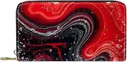 [CWAGFEQZ] Wallet for Men,Wallet Women,Womens Wallet,Wallets for Men,Red Watercolor Pink Texture