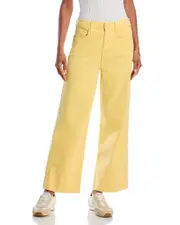 Mother The Maven High Rise Wide Hem Ankle Jeans in Chalk It Up