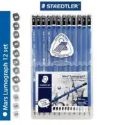 2x Set of 12s Staedtler Mars Lumograph 100 Premium Quality Pencil Box