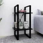Black 2-Tier Book Cabinet Engineered Wood 40x30x70 cm Stylish Storage Unit