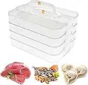 4 Layer Meat Container for Fridge Organizers and Storage, Bacon Cheese Container with Date Recording, Bacon Keeper Fridge Meat Containers, Stackable Food Storage Boxes for Refrigerator