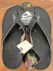 Reef Men’s Brown Leather Flip Flops Sandals Adjustable ARCH Size 12 NEW