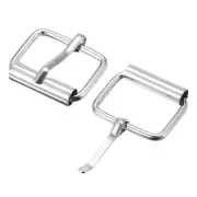 25mm(0.98") Metal Roller Buckles for Belts Bags Straps DIY Silver Tone 12pcs