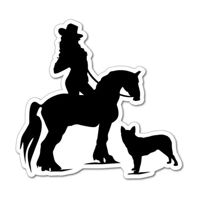 COWGIRL HORSE CATTLE DOG Sticker Decal Outback 4x4 Ute Country Aussie #6480EN