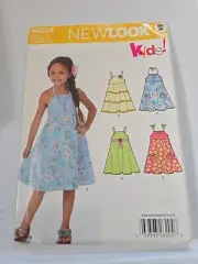 New Look A6204 Girls Dress Children's Sundress Sewing Pattern Size 3-8 Uncut