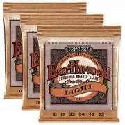 3 SETS Ernie Ball Earthwood Phos Bronze LIGHT 11-52 Acoustic Guitar Strings 2148