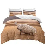 Funny Animals Art Fat Giraffe Quilt Cover