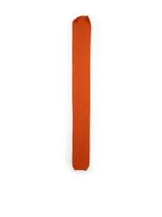 Orange Wool Logo-Patch Ribbed Wool Scarf
