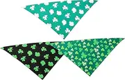 YARNOW 3pcs Patrick's Day Pet Triangle Bandanas Comfortable Dog Bib Scarves for Pets for Festive Occasions and Celebrations