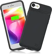 SlaBao Battery case for iPhone 6 6s 7 8 SE2020, 6000mAh Portable Charging Case, Carplay Supported Rechargeable Battery Pack for Apple 6 6s 7 8 SE2020,4.7 inch Black