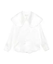 oversized-collar shirt L,M white