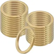 uxcell 20pcs Split Keychain Rings, 25mm Round Flat Keyrings Stainless Steel Open Key Chain Ring Dog Tag Rings for DIY Keychain Craft Lanyard, 1.8mm Thick, Gold