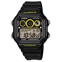 在飛比找PChome24h購物優惠-CASIO 10年電力數位腕錶 AE-1300WH-1A