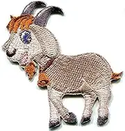 Billy Goat Wildlife Animal DIY Embroidery Crafting Embroidered Applique Iron-on Patch S-1597