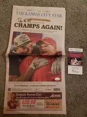 JAYLEN WATSON SIGNED SUPERBOWL LVII 57 NEWSPAPER KC STAR JSA COA KC CHIEFS