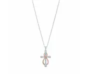 Bevilles 45cm Cross & Infinity Necklace in Sterling Silver 0