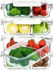 5 Pack36 OzGlass Meal Prep Containers 2 Compartments Portion Control with Upgrad