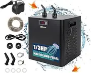 Ezcasch Aquarium Chiller, 79 gal 1/3 HP 300L Water Chiller for Cold Plunge, Hydroponic Cooler Fish Tank Cooling System for Axolotl Coral Reef Shrimp with Pump and Pipe