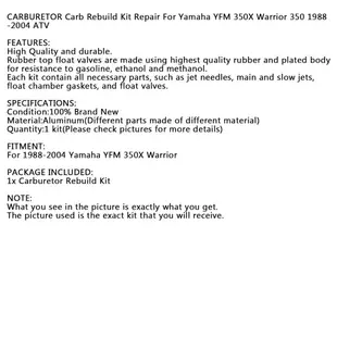 Yamaha YFM 350X Warrior 350 88-04 ATV化油器修理包-極限超快感