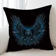 Cool Dark Art Guitar Strings Skull Cushion Cover