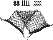 Vaguelly Car Trunk Stroller Truck Double Layer Mesh Bag Net Pocket Organizer Storage Pocket Organizer Storage Net Elastic Mesh Black
