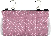 Amooorous Bedside Storage Organizer Storage Bag With Pockets Hanging Organizer for Bunk Hospital Beds Dorm Rooms Bed Rails Abstract Peach Lines