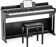 UMOMO 88 Weighted Key Digital Piano with Piano Bench, Hammer Action Electric Piano with Piano Stand, Headphone Jack, 3 Pedal, Full Size Electronic Piano Keyboard for Beginner, Adults, Black