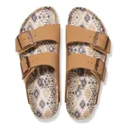 Birkenstock Sz 38 Arizona Vegan Big Buckle Birkibuc Birko-Flor® Nubuck In Pecan