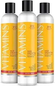Nourish Beaute Vitamins Shampoo for Hair Loss that Promotes Hair Regrowth, Volume and Thickening with Biotin, DHT Blockers, Antioxidants, Oils and Extracts, For Men and Women, 3 10 Ounce