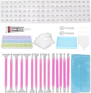 Professional DIY Rhinestone Painting Tools,Nail Art Dotting Tool,with Storage Box Rhinestone Painting Pen Glue Tray Accessories Kit。