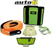Hulk 4x4 HU100K Small Recovery Kit Snatch Strap Bow Shackle Gloves and Carry Bag
