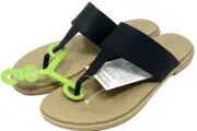 Crocs Tulum Flip Sandal Women’s Size 6 Black/Tan NEW