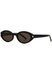 Saint Laurent Oval-frame Sunglasses, Designer Sunglasses, Black One Size