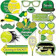 Tennis Party Decorations Photo Booth Props - 16 Tennis Themed Props - Cardboard Material - Colored - Photo Booth Props for Men, Women, Kids - Sports Theme Birthday Party