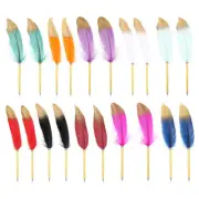 20pcs Feather Ballpoint Pens 0.5mm Ink Writing Pens for Office