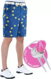 Royal and Awesome Men`s Golf Shorts Eurostar EU Flag Blue Shorts + Tool W 30 - 4