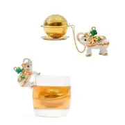 Stainless Steel Metal Tea Ball 1.37-inch Tea Strainer Crystal Elephant Tea In...