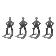 4pcs Funny BBQ Accessories Hot Dog Sausage Stand Holder Portable Barbecue Rack Stainless Steel Roaster Rack Stand As Shown